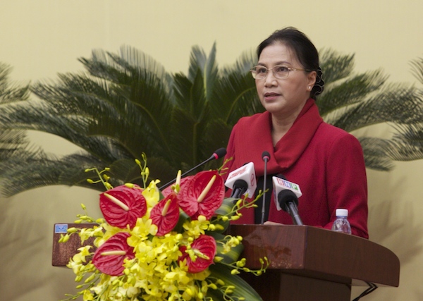 Phó Chủ tịch QH Nguyễn Thị Kim Ngân phát biểu tại Kỳ họp HĐND TP Hà Nội lần thứ 11.